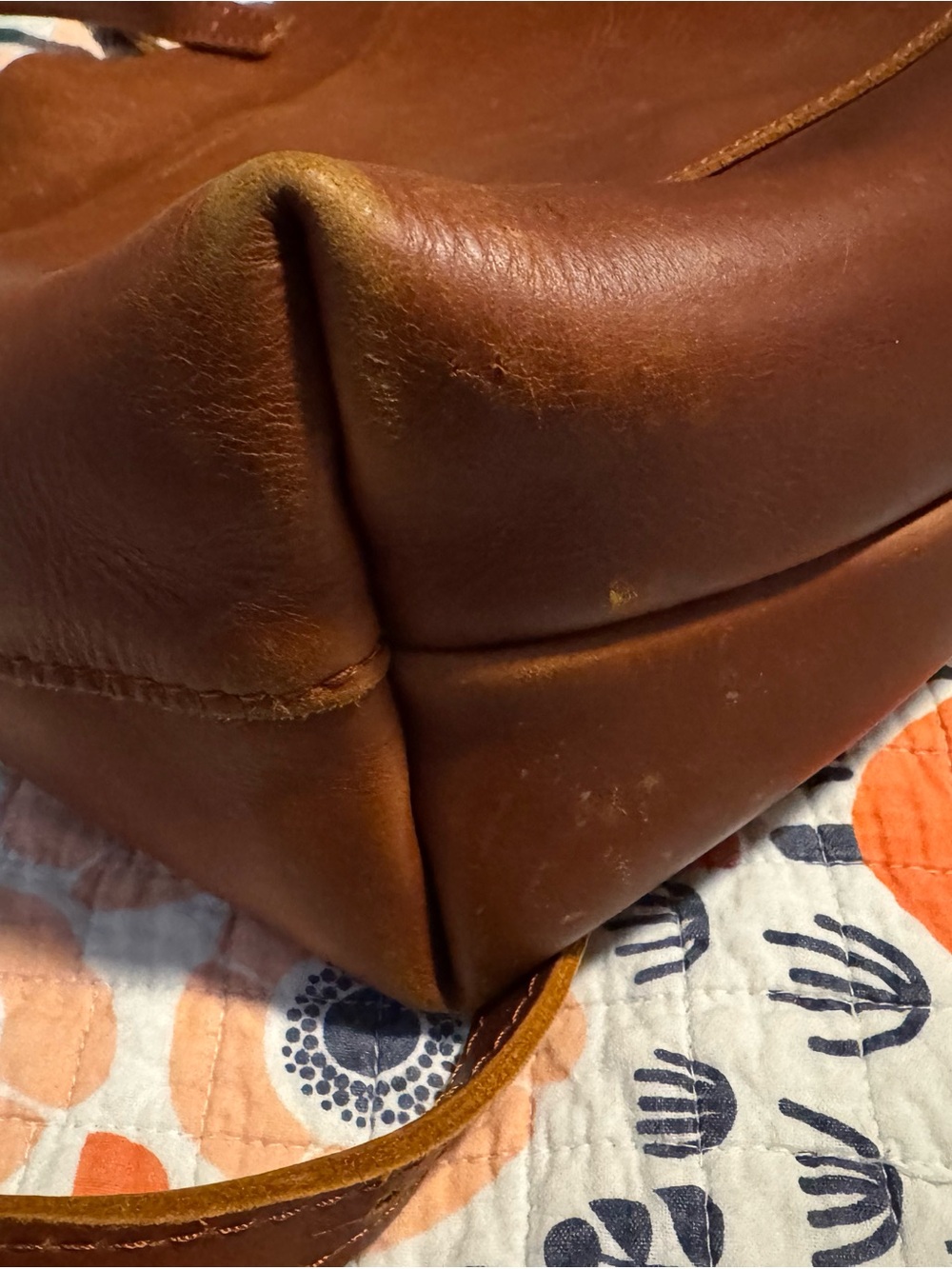Portland Leather Brown Crossbody Tote - Picture 12 of 13